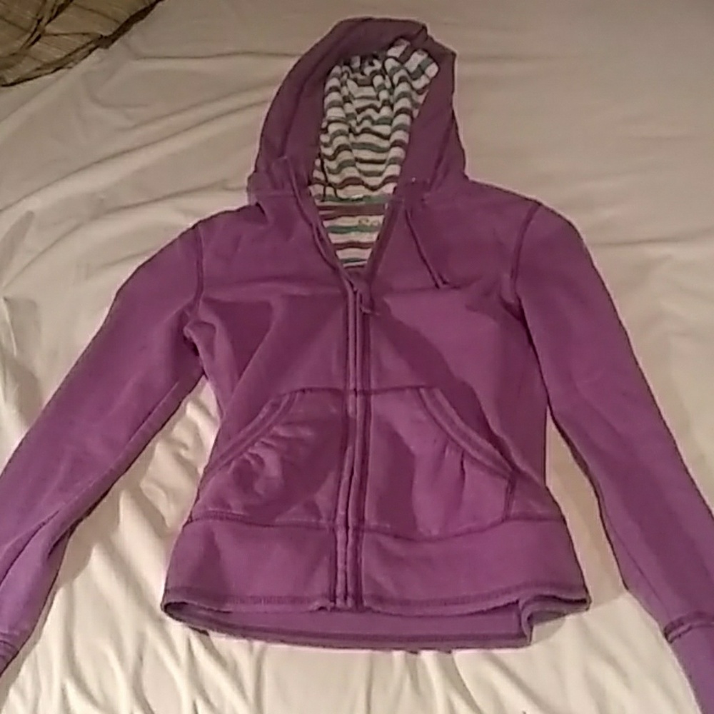 Purple zipper long sleeve hoodie XS